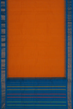 Image of Gadwal Cotton Orange Saree