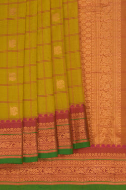 Image of Gadwal Sico Kattam Beige Saree