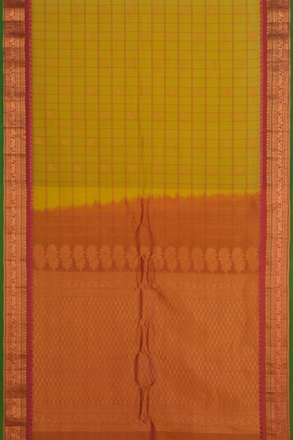 Image of Gadwal Sico Kattam Beige Saree