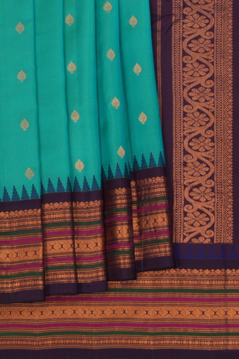 Gadwal Silk Sea Green Saree