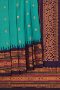 Image of Gadwal Silk Sea Green Saree