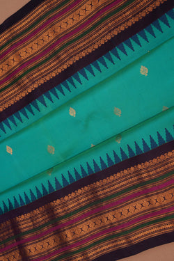 Image of Gadwal Silk Sea Green Saree