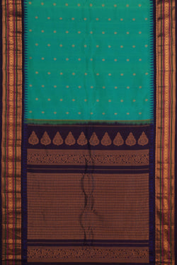 Image of Gadwal Silk Sea Green Saree