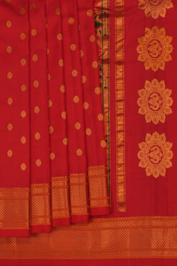 Image of Gadwal Silk Red Saree