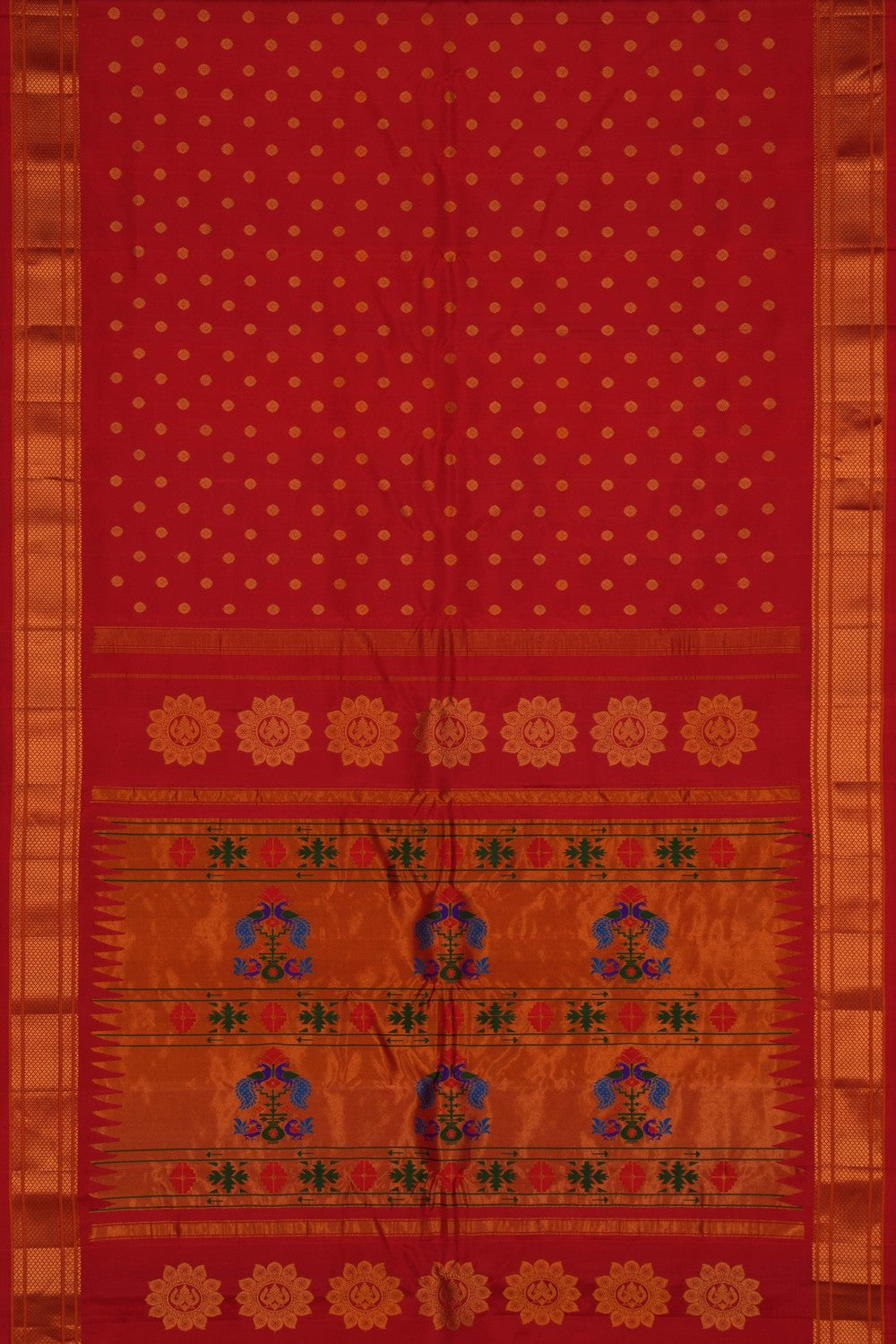 Image of Gadwal Silk Red Saree