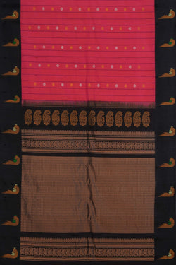 Image of Gadwal Silk Fuchsia Pink Saree