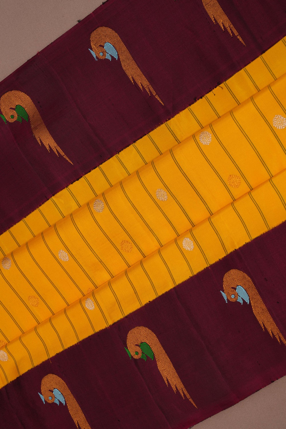 Image of Gadwal Silk Yellow Saree