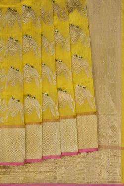 Image of Spring Yellow Chanderi Saree