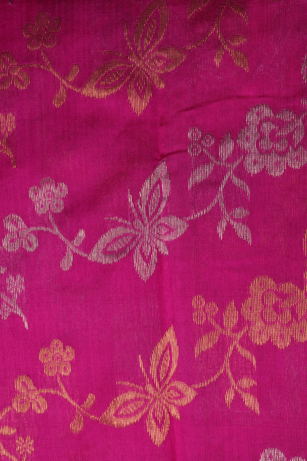 A Vibrant Rani Pink Chanderi Saree