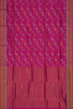 Image of A Vibrant Rani Pink Chanderi Saree
