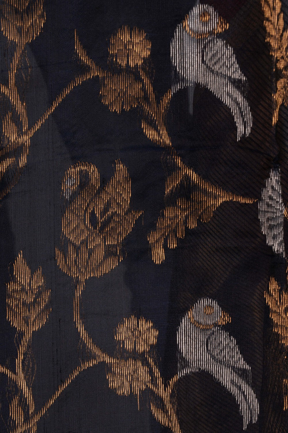 Image of Navy Blue Chanderi Saree