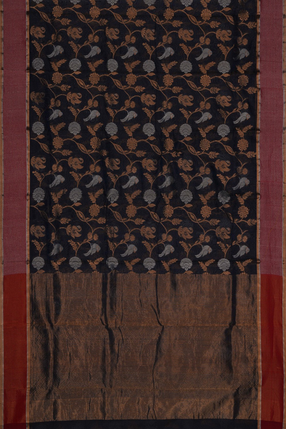 Image of Navy Blue Chanderi Saree