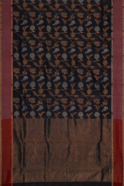 Image of Navy Blue Chanderi Saree