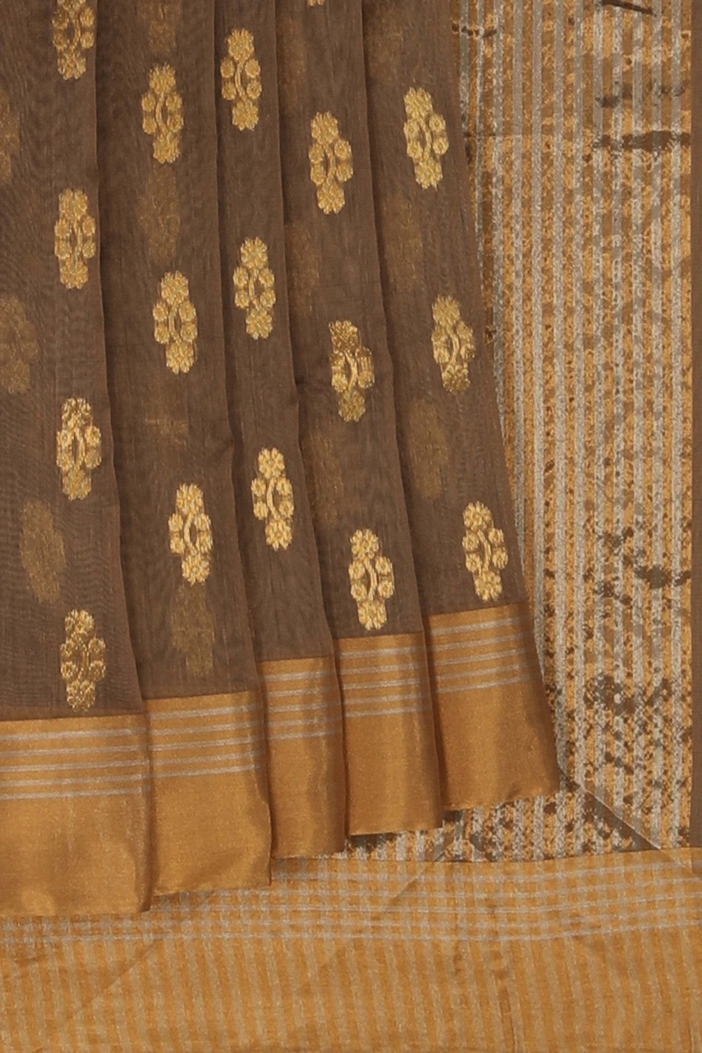 Chanderi Brown Saree