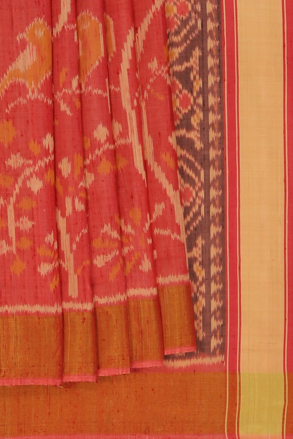 Image of Rajkot Silk Coral Pink Saree