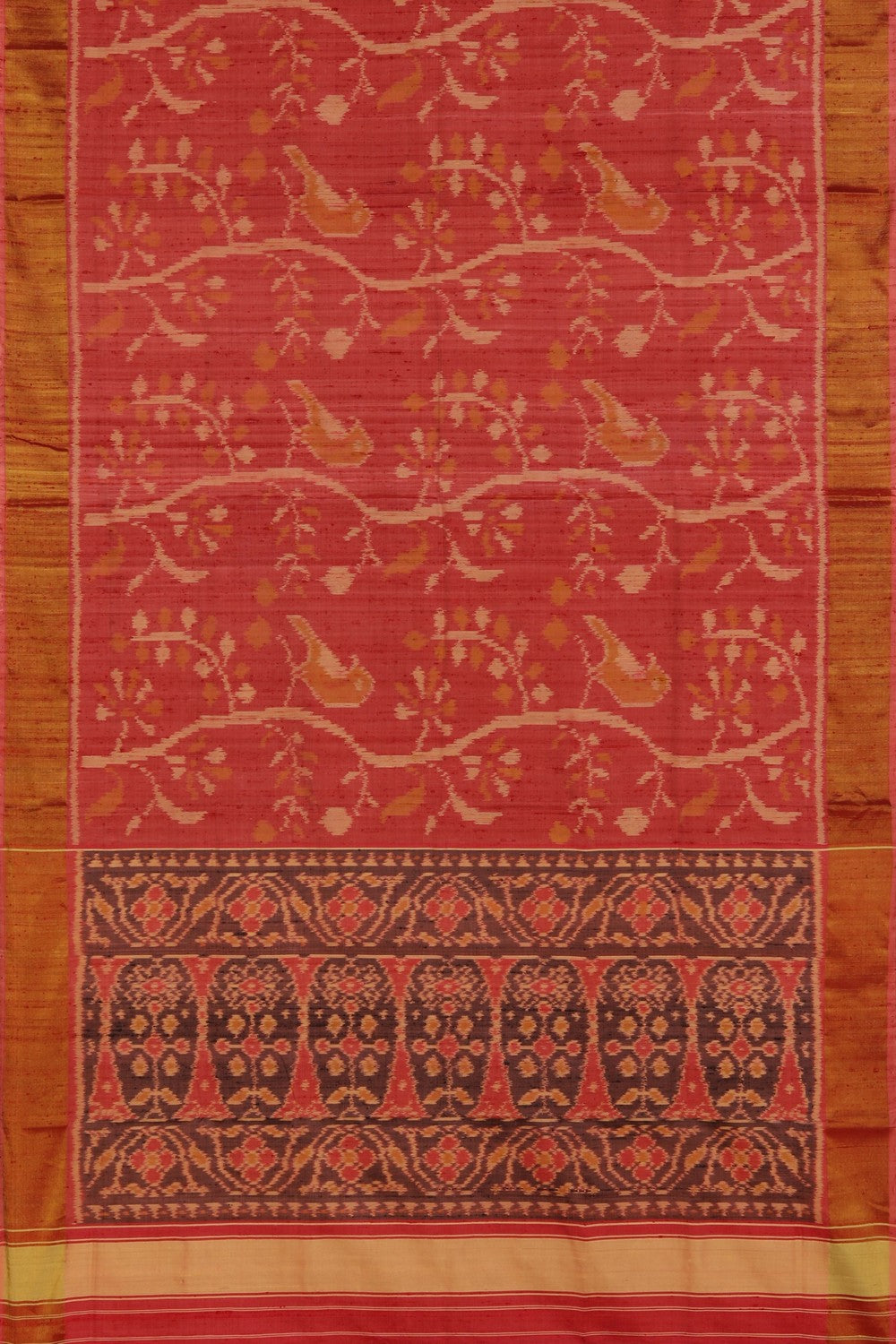 Rajkot Silk Coral Pink Saree