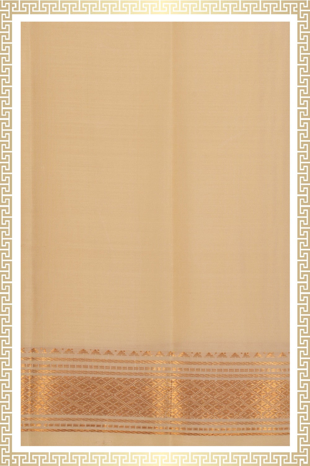 Image of Kanchi Silk Cream Dhoti With Kanduva (8 X 4)