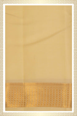 Image of Kanchi Silk Cream Dhoti With Kanduva (8 X 4) 3 PCS Set