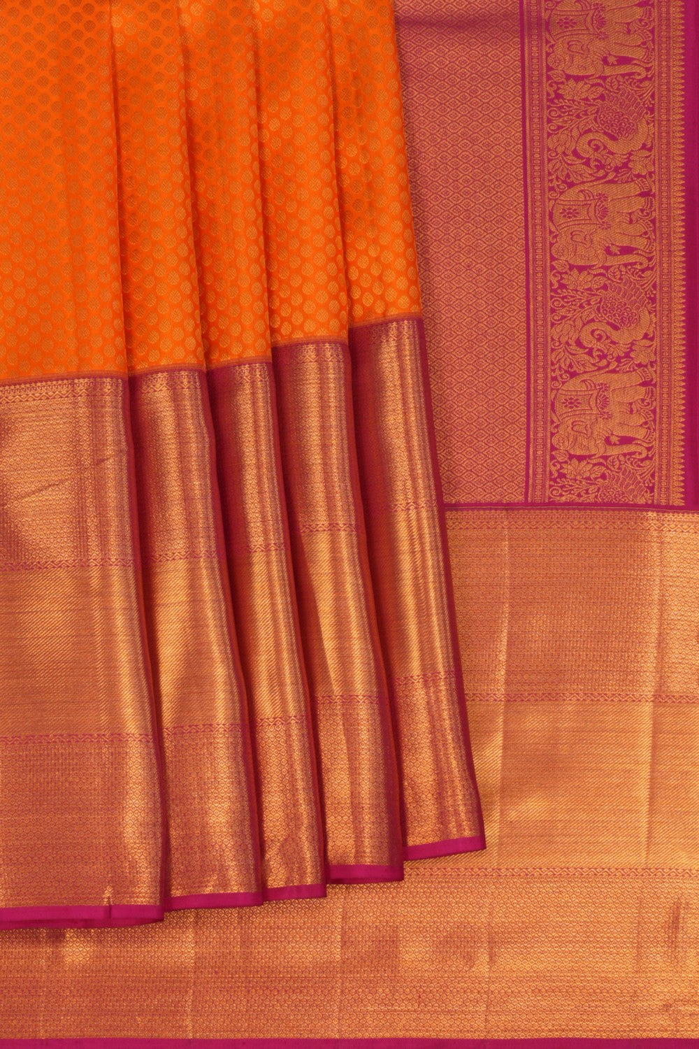 Image of Kanchipattu Brocade Orange Saree