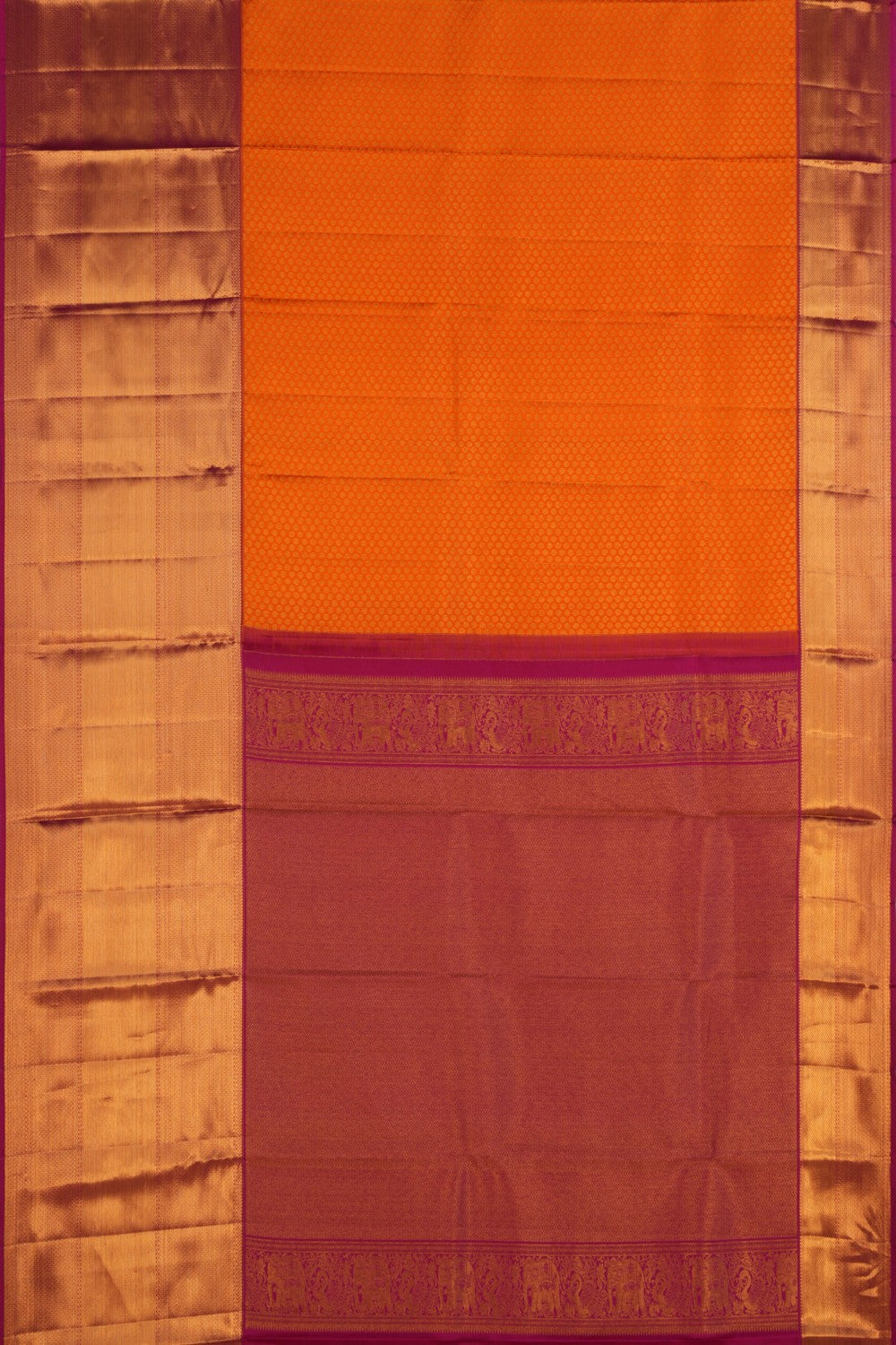 Kanchipattu Brocade Orange Saree