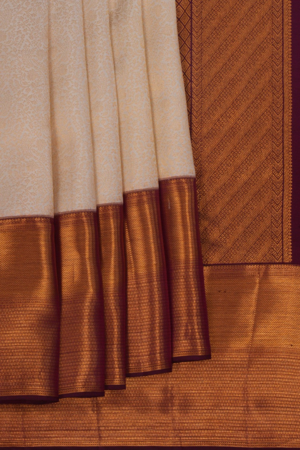 Luminous like an ethereal pearl off-white saree
