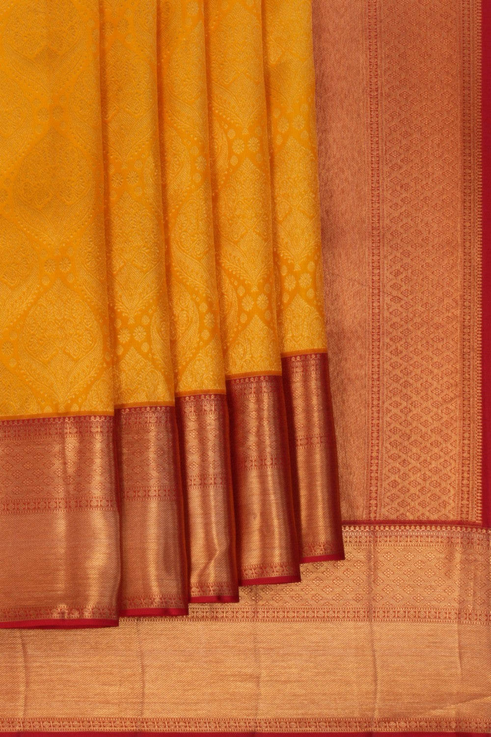 Image of Kanchipattu Brocade Yellow Saree