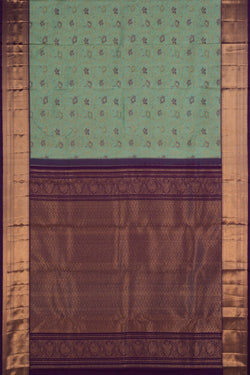 Image of Kanchipattu Brocade Turquoise Green Saree