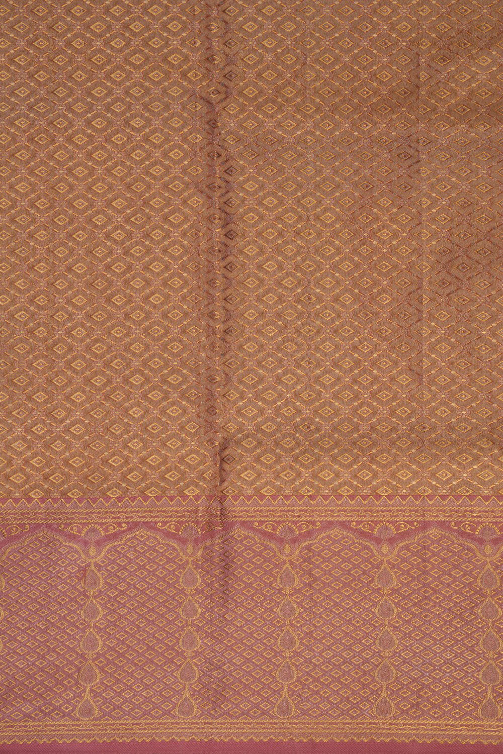 Kanchipattu Tissue Brocade Peach Saree