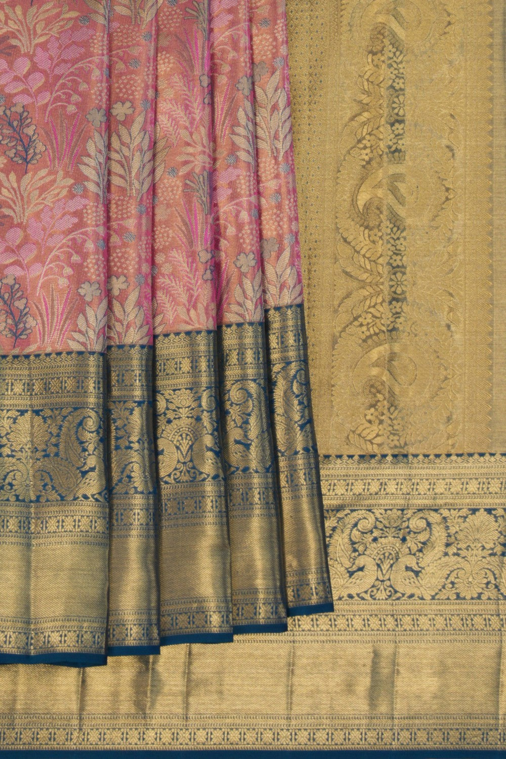Kanchipattu Tissue Brocade Pink Saree