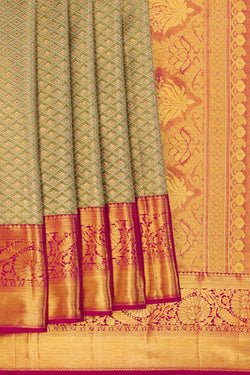 Image of Kanchipattu Tissue Brocade Green Saree