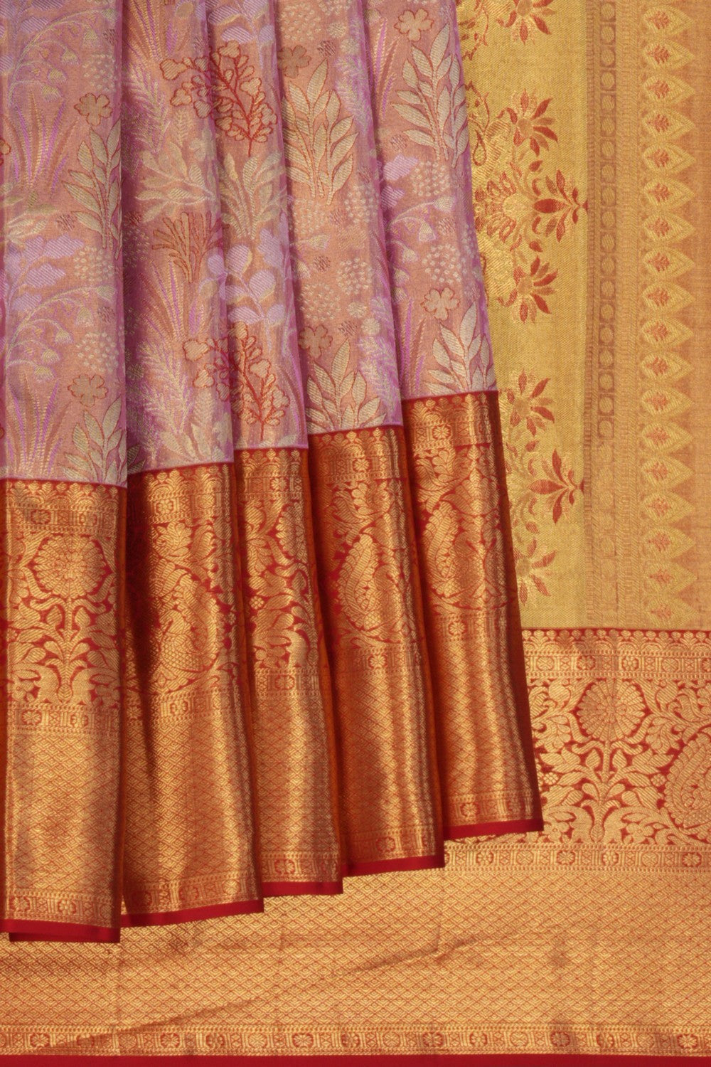 Kanchipattu Tissue Brocade Pink Saree