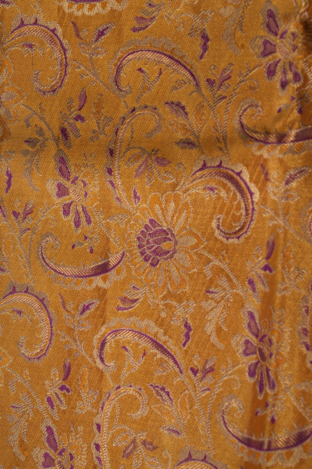 Image of Kanchipattu Tissue Brocade Mustard Saree