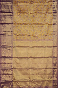 Image of Kanchipattu Tissue Brocade Mustard Saree