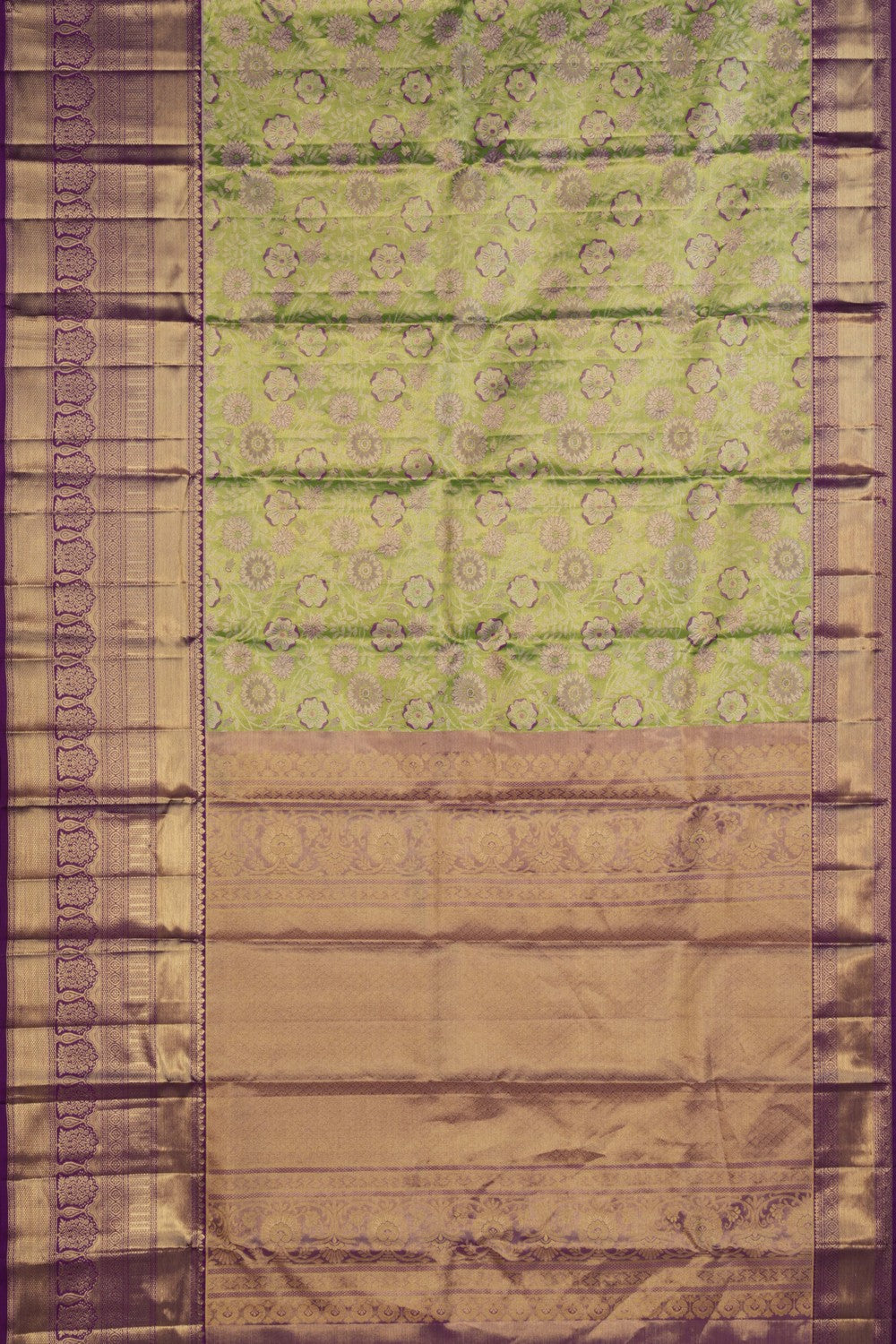 Kanchipattu Tissue Brocade Green Saree