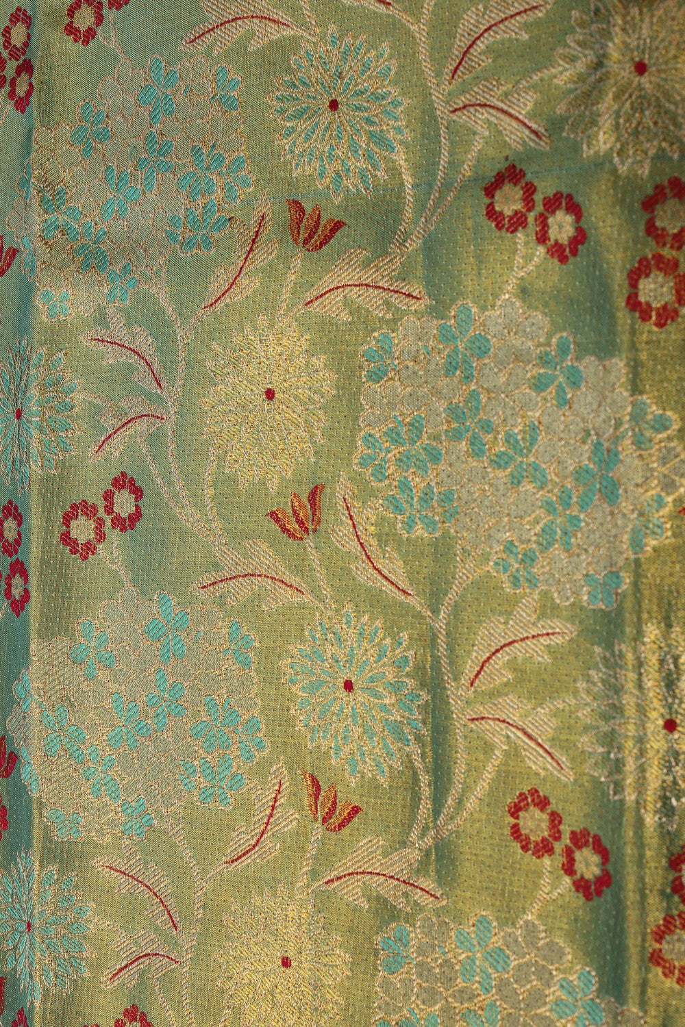 Image of Kanchipattu Tissue Brocade Aqua Green Saree