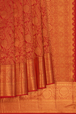 Image of Kanchipattu Tissue Brocade Red Saree