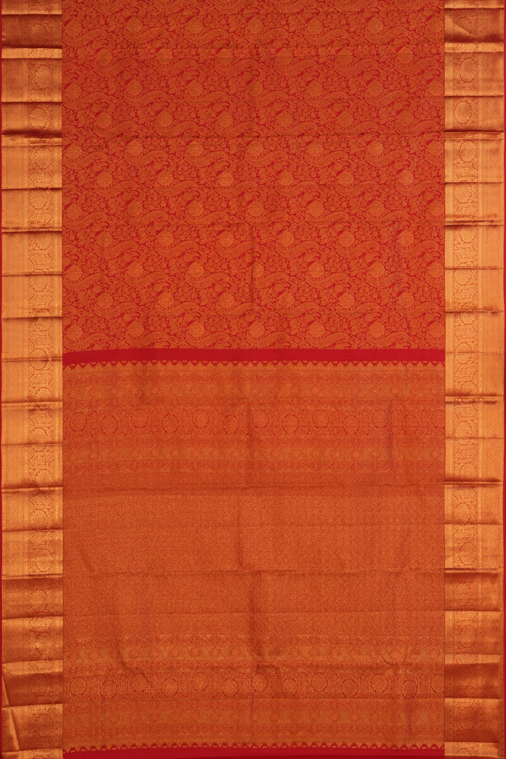 Kanchipattu Tissue Brocade Red Saree