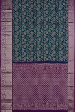 Image of Kanchipattu Tissue Brocade Teal Green Saree