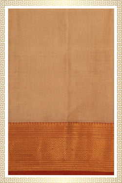 Image of Kanchi Silk Off-White Dhoti With Kanduva (8 X 4)