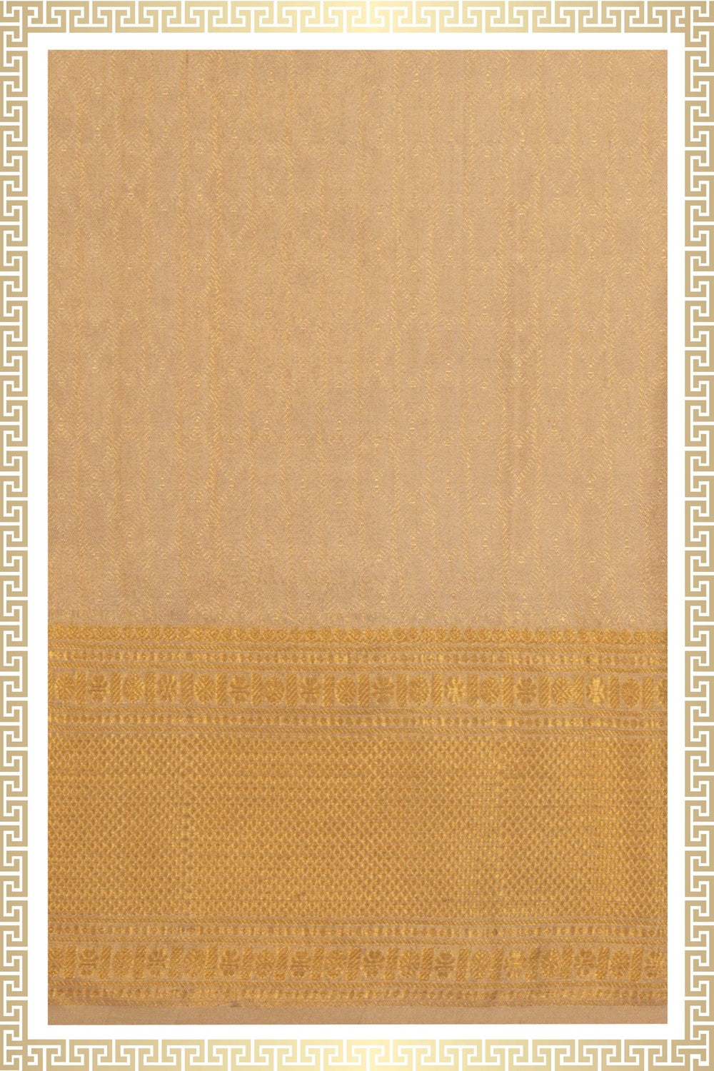 Image of Kanchi Silk Off-White Dhoti With Kanduva (8 X 4)