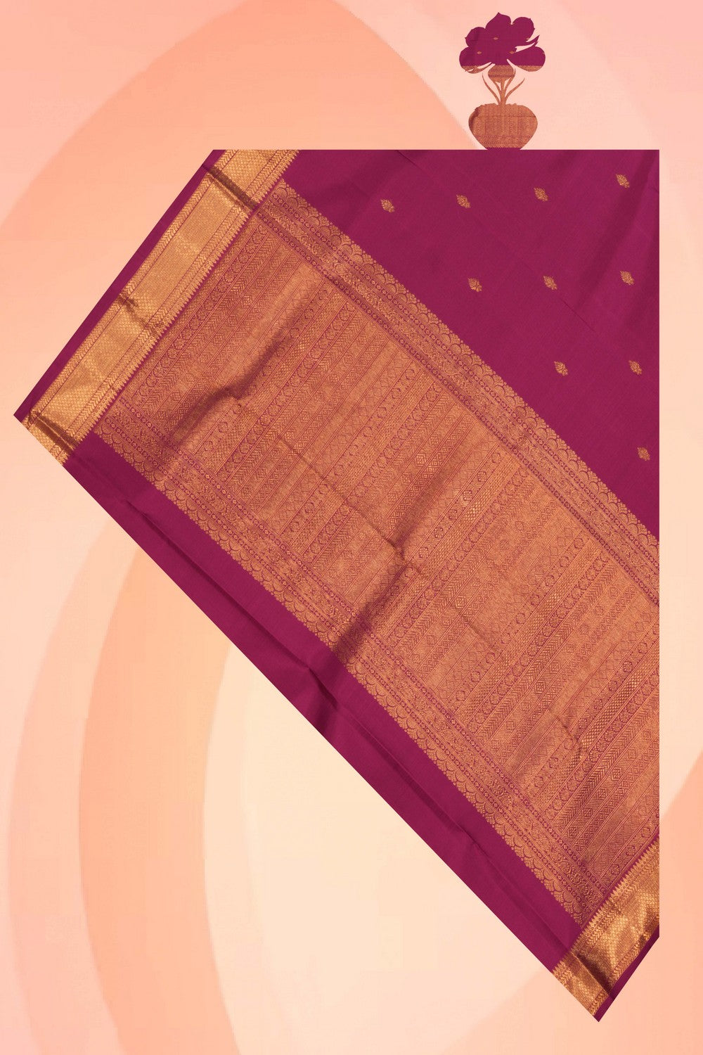 Image of Kanchi Pattu Plum Pink Dupatta