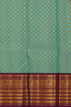 Image of Kanchipattu Pavada Sea Green Unstitched Set