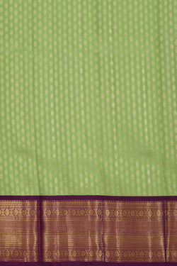 Image of Kanchipattu Pavada Mint Green Unstitched Set