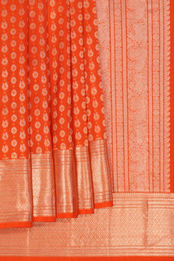 Image of Kanchipattu Brocade Orange Saree