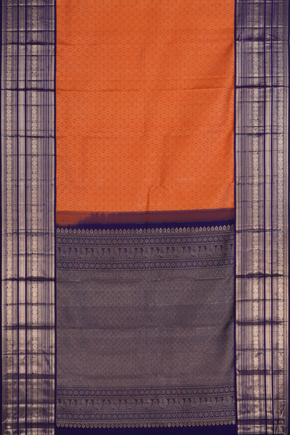 Kanchipattu Brocade Orange Saree