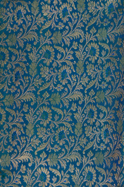 Image of Kanchipattu Brocade Teal Blue Saree