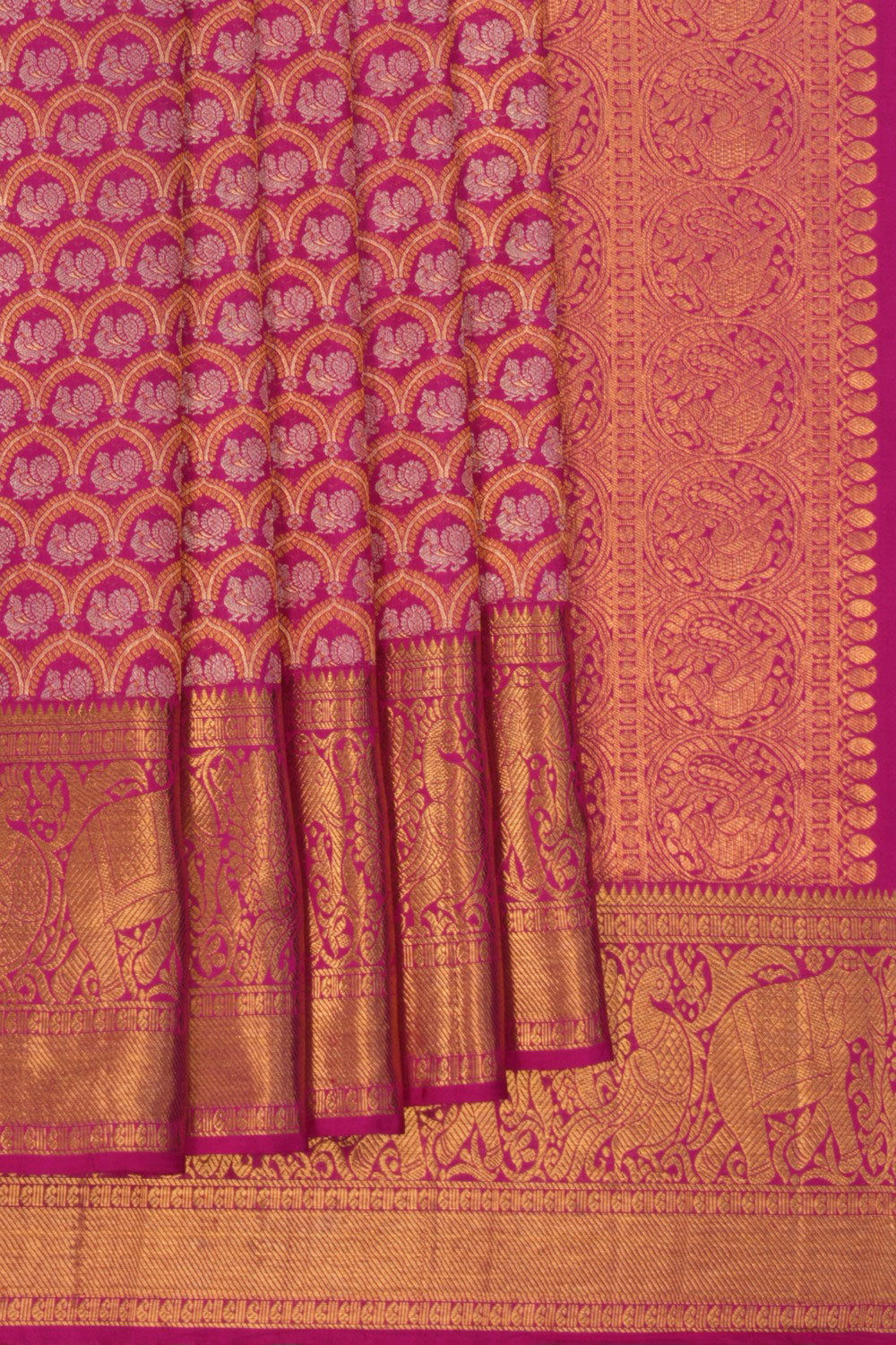 Image of Kanchipattu Brocade Pink Saree