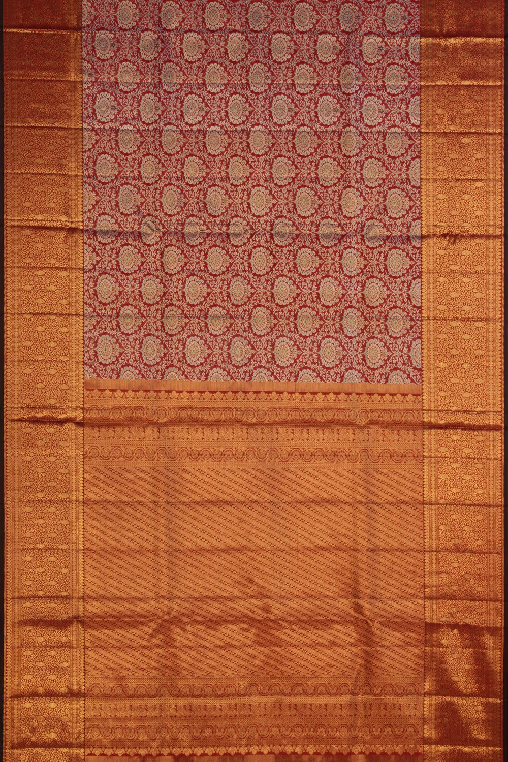 Kanchipattu Tissue Brocade Red Saree