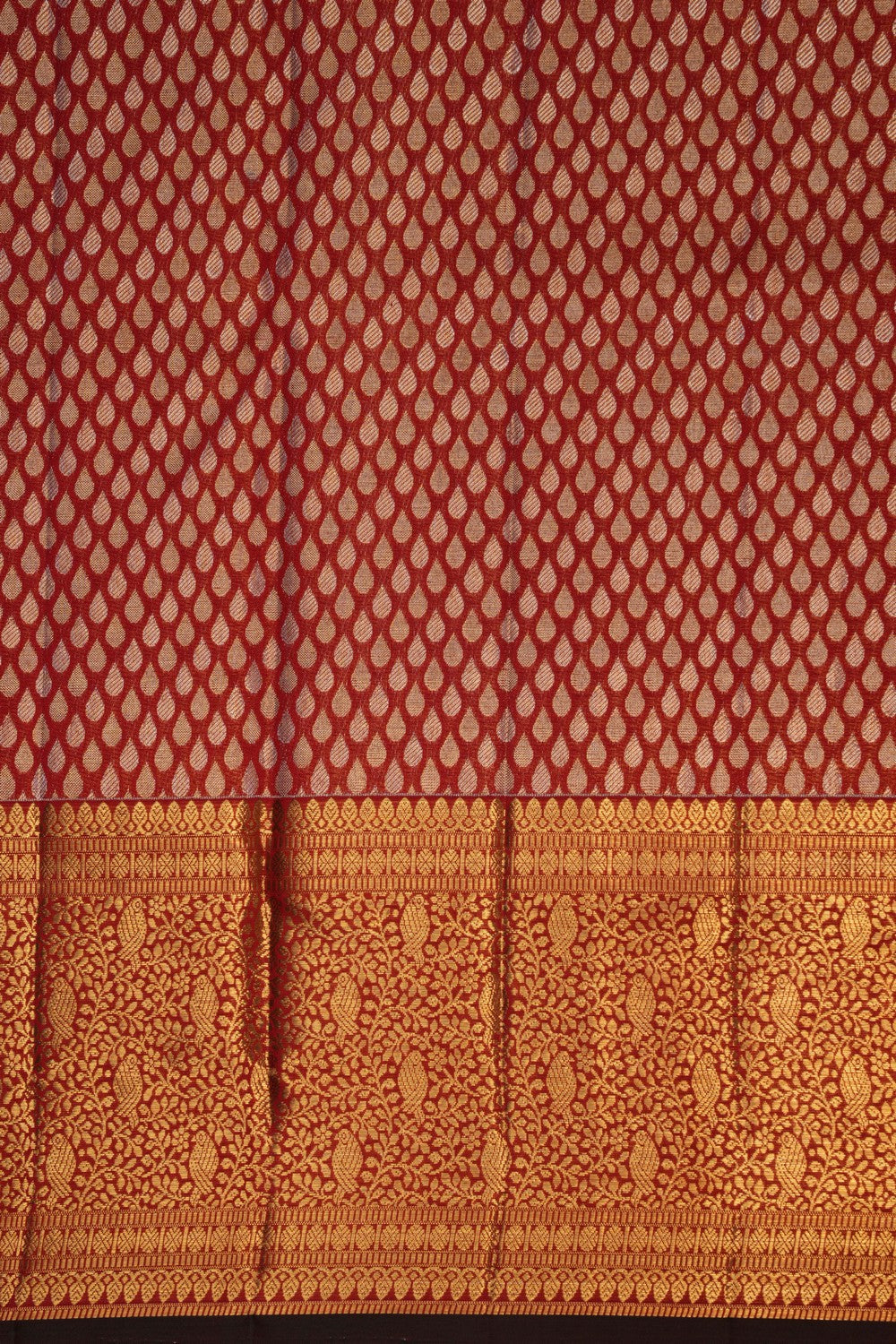 Kanchipattu Tissue Brocade Red Saree