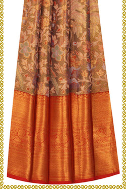 Image of Kanchipattu Pavada Green Unstitched Set